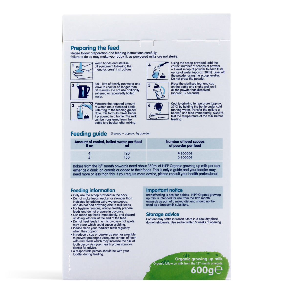 HiPP UK Stage 3 Feeding Instructions