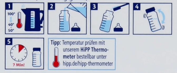 HiPP AR Formula mixing instructions