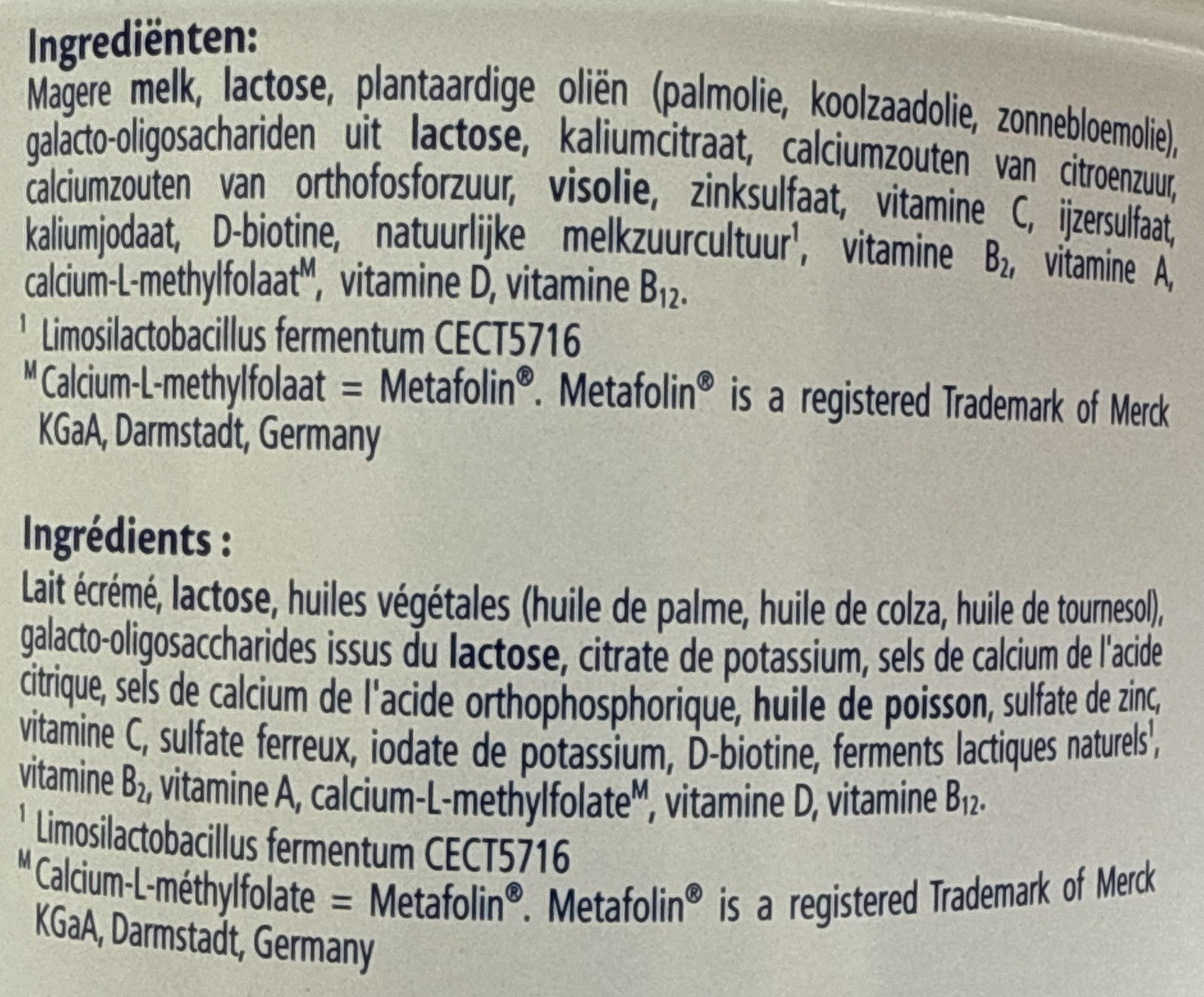 HiPP Stage 4 Dutch Formula ingredients