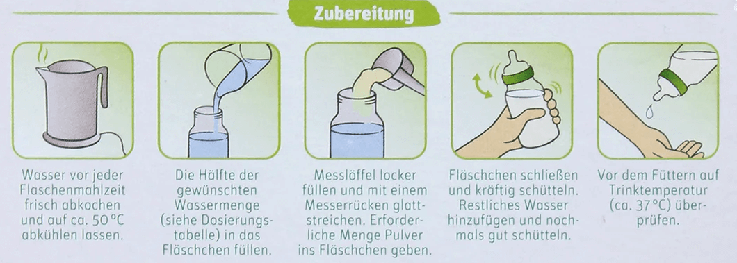 Lebenswert Stage 1 Formula mixing instructions
