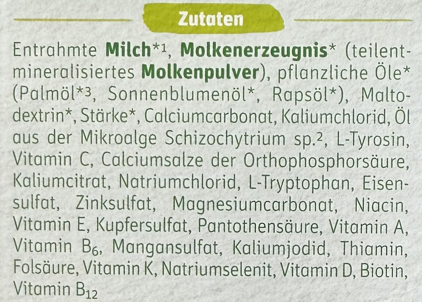 Lebenswert Stage 3 Formula ingredients