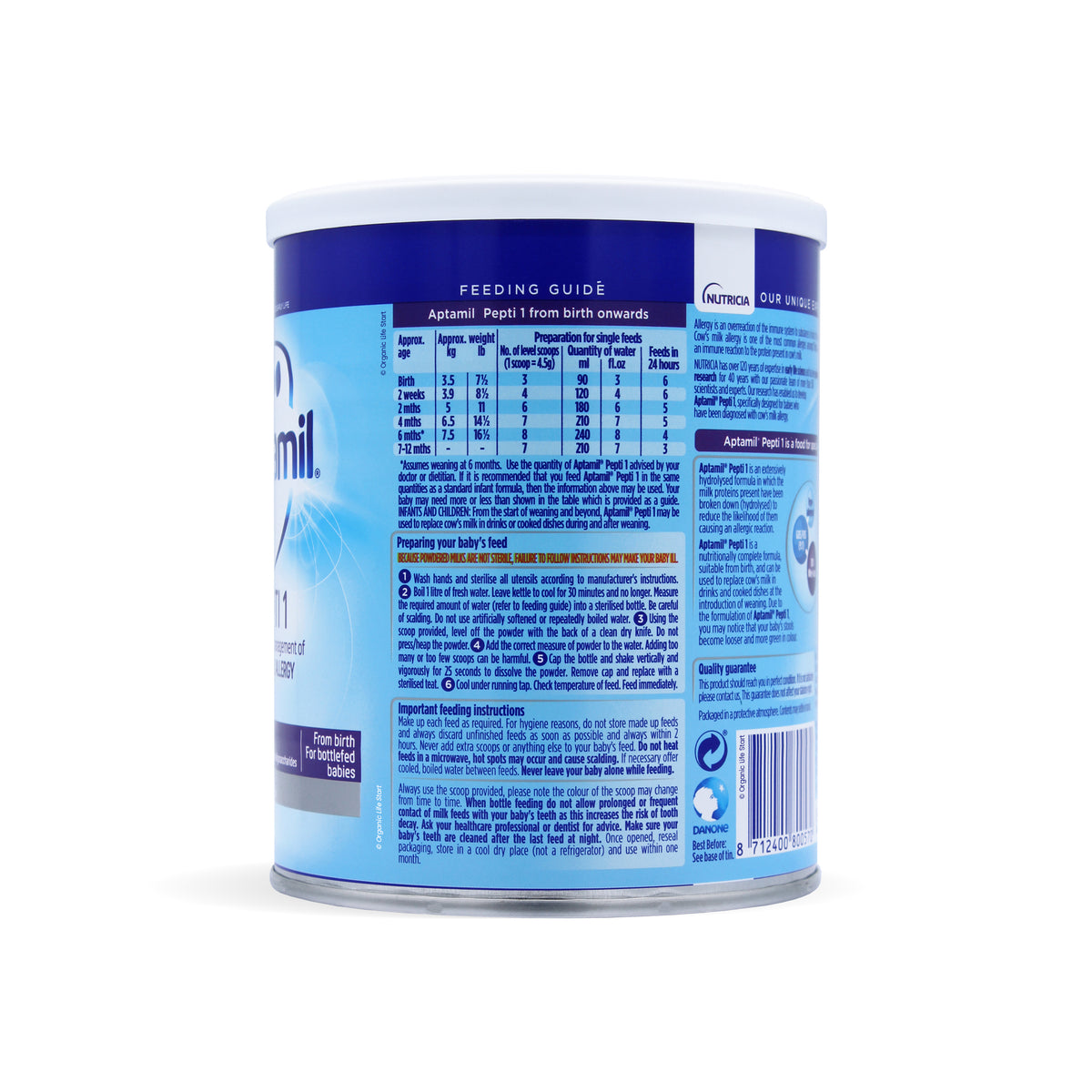 Aptamil Pepti Stage 1 Extensively Hydrolyzed Hypoallergenic Formula