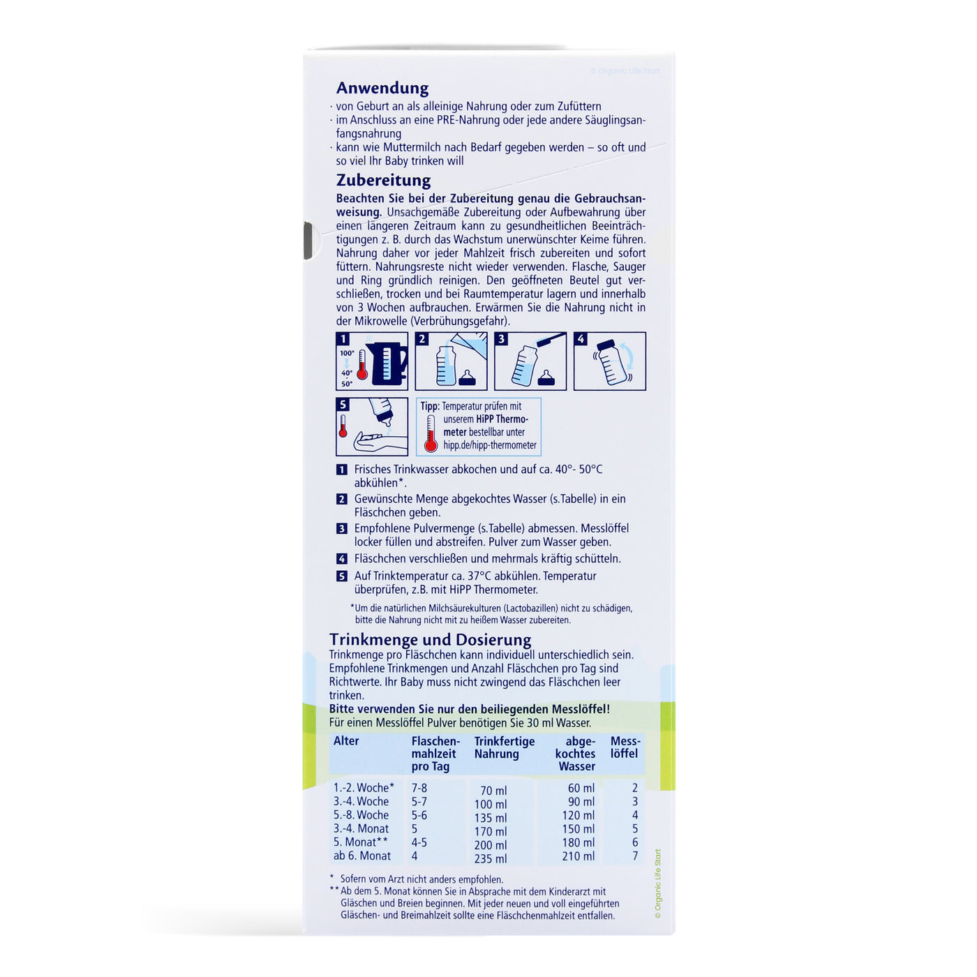 HiPP HA Allemagne Hypoallergénique Stage 1 Combiotik Lait infantile 0-6  mois • 600 g
