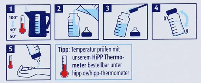 HiPP Stage 3 German Formula mixing instructions