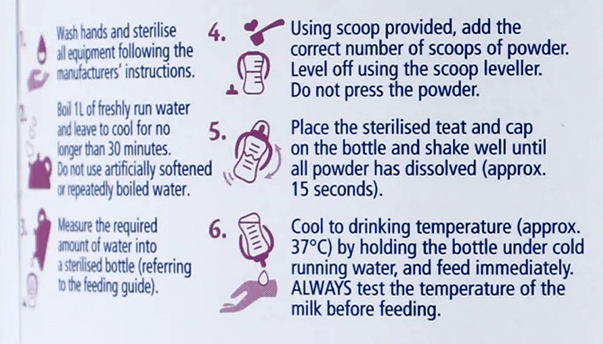 HiPP Stage 2 UK Formula mixing instructions
