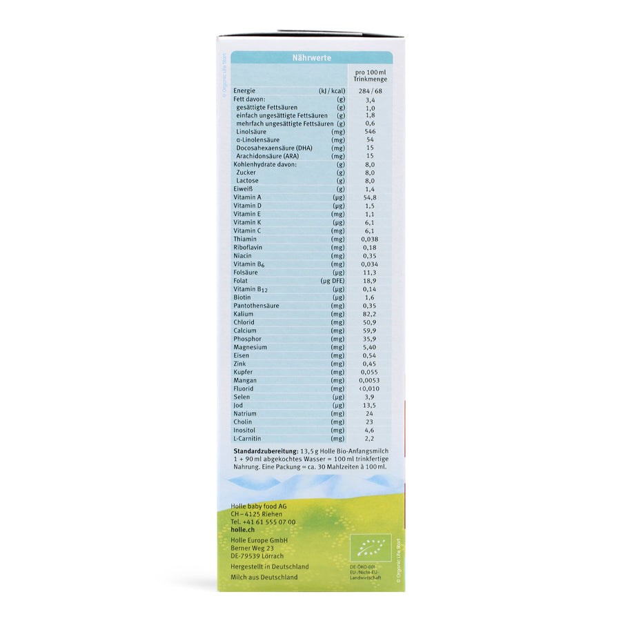 Holle Stage 1 Organic Formula