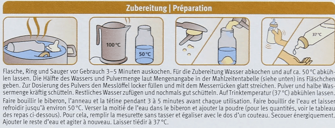 Holle A2 Stage 1 Formula mixing instructions