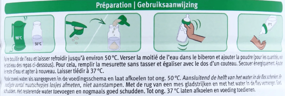 Holle Goat Stage 3 Dutch Formula mixing instructions