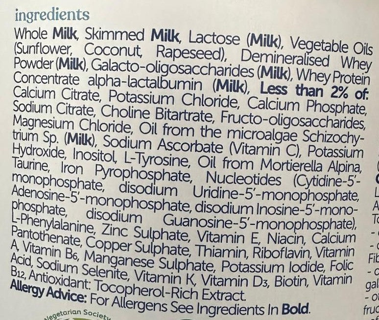 Kendamil Classic Stage 2 Formula ingredients