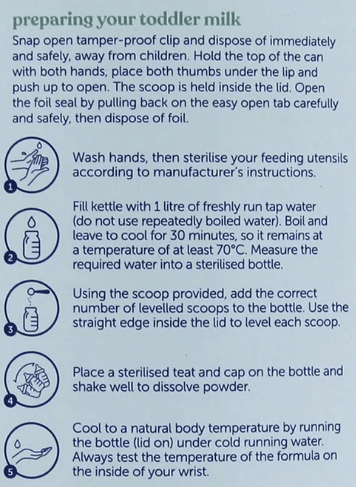 Kendamil Classic Stage 3 Formula mixing instructions