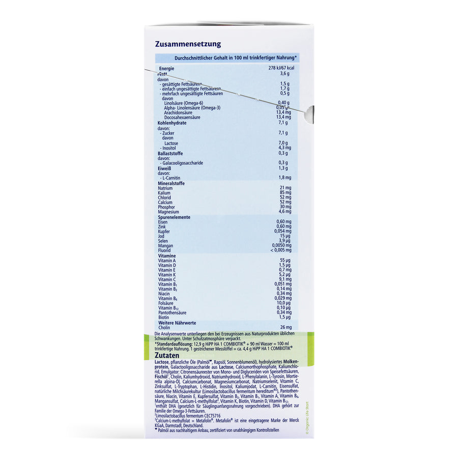 HiPP HA Stage 1 Ingredients Nutritional Information