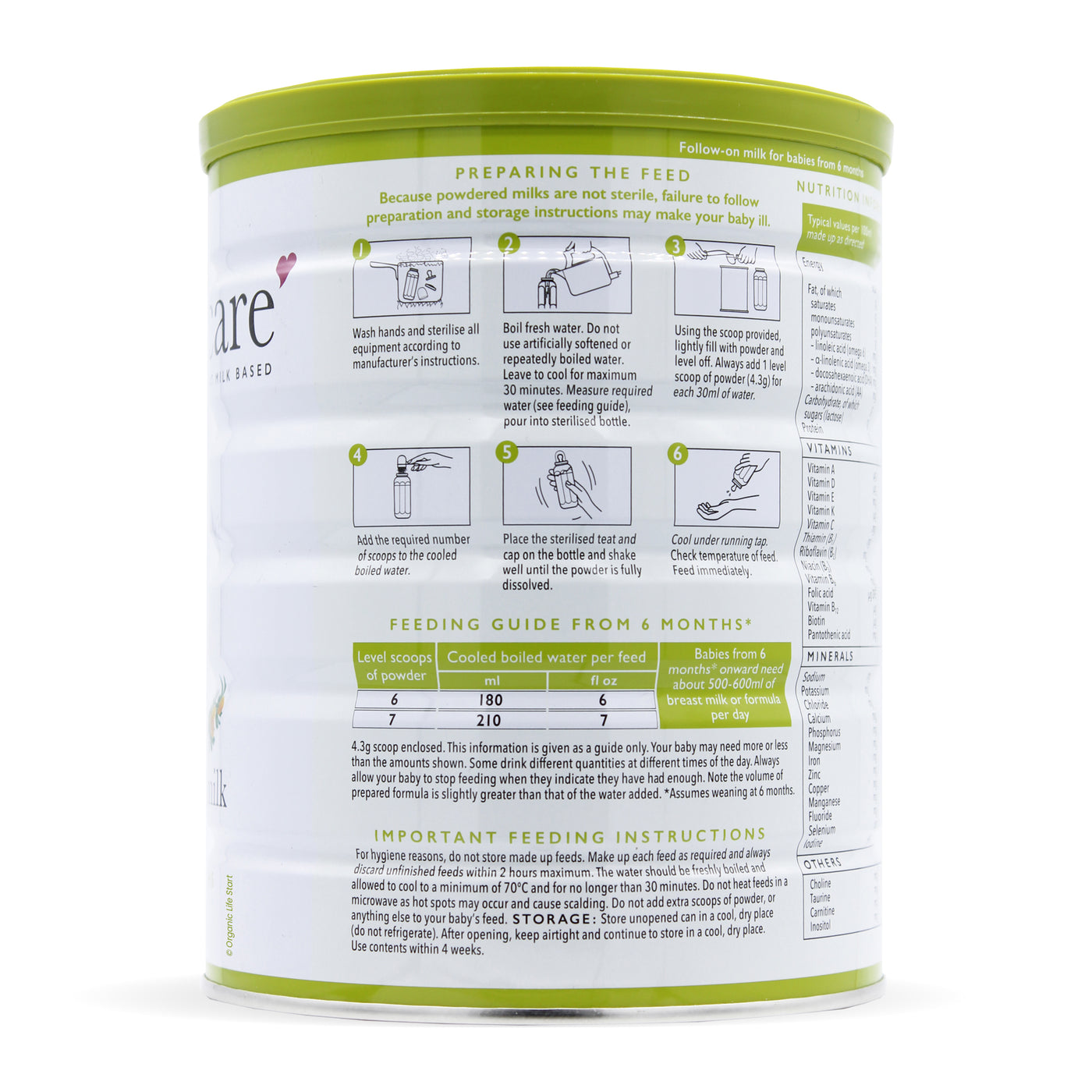 Label Natures One Baby Only Organic Dairy Organic Premium Infant